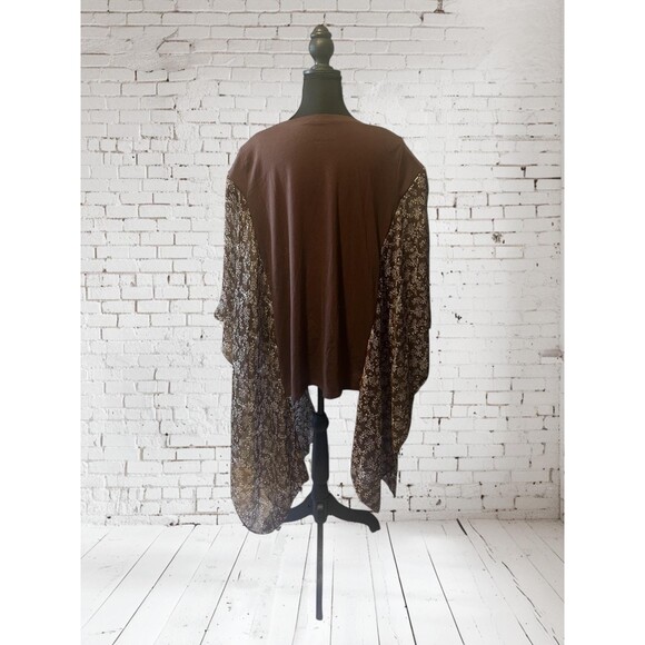 Upcycled handmade One Size Fits All Shania Twain Boho Tee Tshirt Poncho - Picture 2 of 4